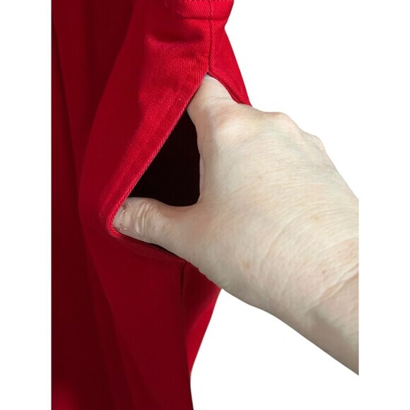 Signature By Northern Isle Red Chicken 80s Dress Embroidered Size 10 Vintage - Picture 3 of 5